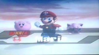 Super Smash Bros Brawl  Mario Vs Kirby Vs Jigglypuff [upl. by Akihsat227]