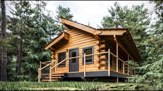 Log Cabin Building TIMELAPSE Built by ONE MAN and Grandson [upl. by Prager]