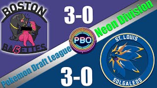 Pokémon Draft League  St Louis Solgaleos VS Boston Babettes  S7 W4 Neon Div [upl. by Jilli737]