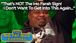 Big Narstie Keeps Disrupting Quiz With Mo Farah Sign  Big Fat Quiz [upl. by Lazarus651]