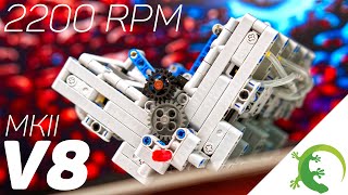 LEGO Technic MKII V8 Pneumatic Engine  Insane 2200 RPM LPE MOC  w Instructions [upl. by Edaw]