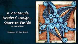 A Zentangle Inspired Design from start to finish DrawWithMe [upl. by Assirahs57]