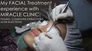 Facial Treatment with Miracle Clinic  Peeling Acne Extraction amp Injection  Nadya Aqilla [upl. by Cirded]