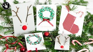 DIY  3 IDEEN WEIHNACHTSKARTEN selber machen  Weihnachtskarte basteln  Geschenkidee  VERLOSUNG [upl. by Slade]