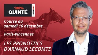 Pronostics Quinté PMU  100 Quinté du Samedi 16 décembre à ParisVincennes [upl. by Orestes885]