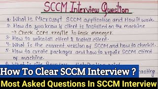 SCCM Top 15 Interview Questions amp Answers  SCCM Interview Questions  Most Asked SCCM Questions [upl. by Otnas]