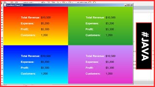 Java  How to Create Multiple Gradient JPanels with Data and Values in NetBeans 3 [upl. by Kcired687]