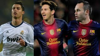 Messi vs Ronaldo vs Iniesta [upl. by Tega]