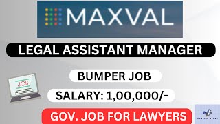 Legal Assistant Vacancy  legal jobs 2024 lawjobs governmentjobs job lawyer [upl. by Grover]