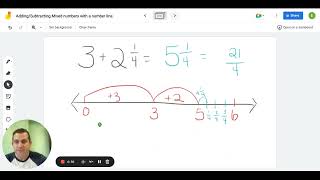 Adding Subtracting Mixed numbers with a number line [upl. by Daffy423]