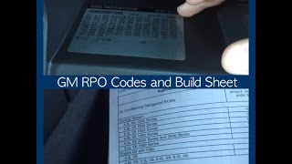 Reading GM RPO Glovebox Codes and Build Sheet [upl. by Hay]