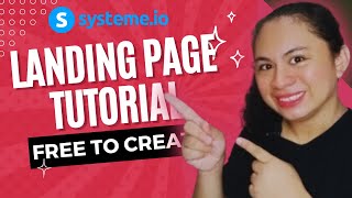 SYSTEMEIO LANDING PAGE TUTORIAL  How to create a landing page for free [upl. by Garlinda]