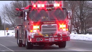 Newport Engine 88 and Wm Penn Engine 7 Responding [upl. by Yewed]