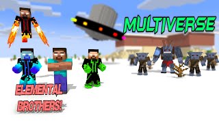 Monster School ELEMENTAL HEROBRINE BROTHER MULTIVERSE Minecraft Animation [upl. by Aney]