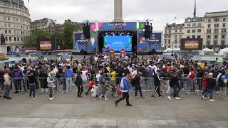 Football fans gather in Londons Trafalgar Square ahead of Champions League final  AFP [upl. by Joashus]