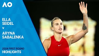 Ella Seidel v Aryna Sabalenka Highlights  Australian Open 2024 First Round [upl. by Tymes162]