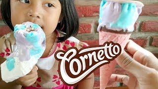 Nyobain Es Krim Unicorn Cornetto  New Colorful Ice Cream [upl. by Elbertina]