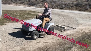 A simple drag for leveling gravel driveway [upl. by Refanej]