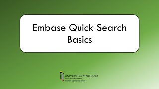 Embase Quick Search Basics [upl. by Adena493]