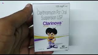 Clarinova Dry Syrup  Clarithromycin Oral Suspension Usp  Clarinova Dry Syrup Uses Dosage Hindi [upl. by Jacynth968]