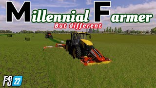 Millennial farmer Farming Simulator 22  Baling contract with Courseplay  2 [upl. by Annauqal]