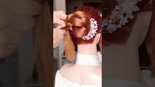 Classy bun for a classy day braids shorts hairstyles hairtutorial [upl. by Rebak]