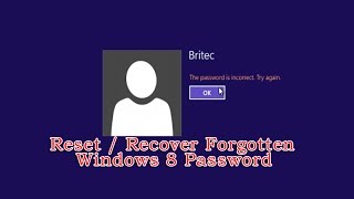 Recover from Forgotten Windows 8 Password [upl. by Nnylesor99]