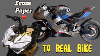 Making real bike from paper part 1 theknighghoul automobile rider pulsar pulsar diy [upl. by Annailuj630]