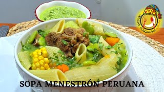 ¡SOPA MENESTRÓN como Preparar Receta Fácil Cocina peruana [upl. by Sello213]