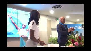 Announcing Julien Alfred as a Saint Lucia Tourism Ambassador September 26 2024 [upl. by Efeek]