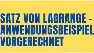 Satz von Lagrange Anwendungsbeispiel Gruppentheorie [upl. by Anilesor]