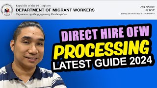 DIRECT HIRE OFW POEA REQUIREMENTS  PHASE 1 PHASE 2 DMW PROCESS 2024 [upl. by Perseus782]