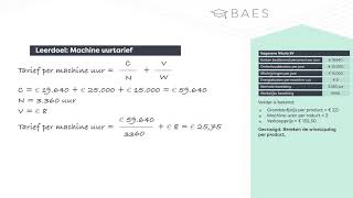 BAES Education  Kostprijzen  Machineuurtarief  EindBAES [upl. by Ocisnarf]