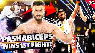 PASHA BICEPS WINNING TKO IN FIRST FIGHT [upl. by Eilsil804]