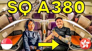 SINGAPORE AIRLINES A380800 BUSINESS CLASS FLIGHT  SINGAPORE TO HONG KONG [upl. by Aleydis]