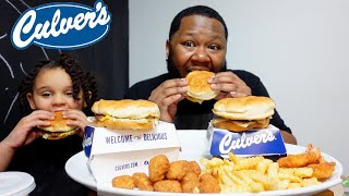 Culvers MUKBANG  ButterBurgers Cheese Curds  By flavasbydamedash [upl. by Oirottiv]