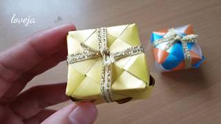 DIY How to Make Simple Easy Ribbon Gift Box [upl. by Aohsoj]