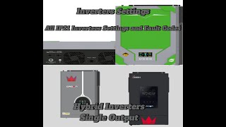 Hybrid Solar Inverter Setting ka tarika  Inverter Settings and Fault Code Review  Inverter IP21 [upl. by Hett846]