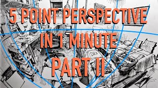 5 point perspective in 1 minute Part 2 [upl. by Bal]