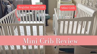 Mini Crib vs Standard Crib  Sidebyside comparison  Aden 4in1 mini crib review [upl. by Hafirahs]