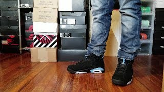 AIR JORDAN 6 UNC REVIEW  ON FEET [upl. by Lleira842]