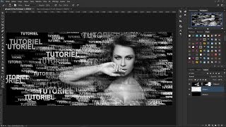 Tutoriel Photoshop CC 2017Texte Brouillon sur Visage [upl. by Yuu]