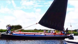 Sailing past St Benets Abbey and making full use of the windy day river sailing boating [upl. by Goodard]