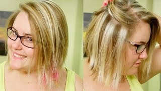 How to Slice Highlights Chunky Blond Weave Tutorial [upl. by Ynaffet]