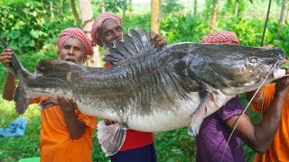 149 Pounds Giant Long Catfish Cutting by Grandpa  Baghair Fish Bhuna Cooking for Special People [upl. by Clemmy]