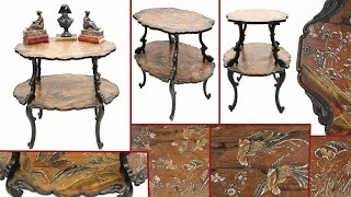 French Etagere Table Japanning Antique 1890 [upl. by Nelleeus757]