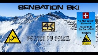 MUR SUISSE EN SKI pente 90 PORTES DU SOLEIL CHATELAVORIAZ gopro hero 7 black [upl. by Fast]