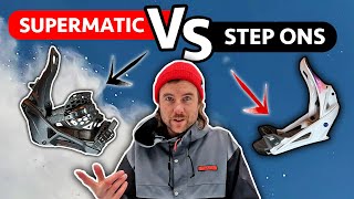 Burton Step Ons Versus Nidecker Supermatic Snowboard Bindings [upl. by Airrotal653]