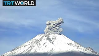 Mexico Volcano Massive volcano Popocatepetl erupts [upl. by Eitisahc]