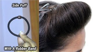 1 min side puff for thin haireasiest way to make side puff [upl. by Aicila]